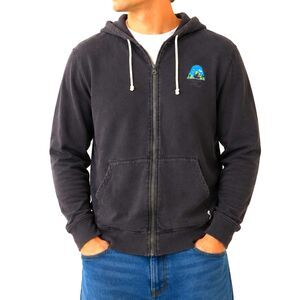 Pact Google Space Needle Embroidered Zip Up Hoodie Size Men's Large in Dark Gray